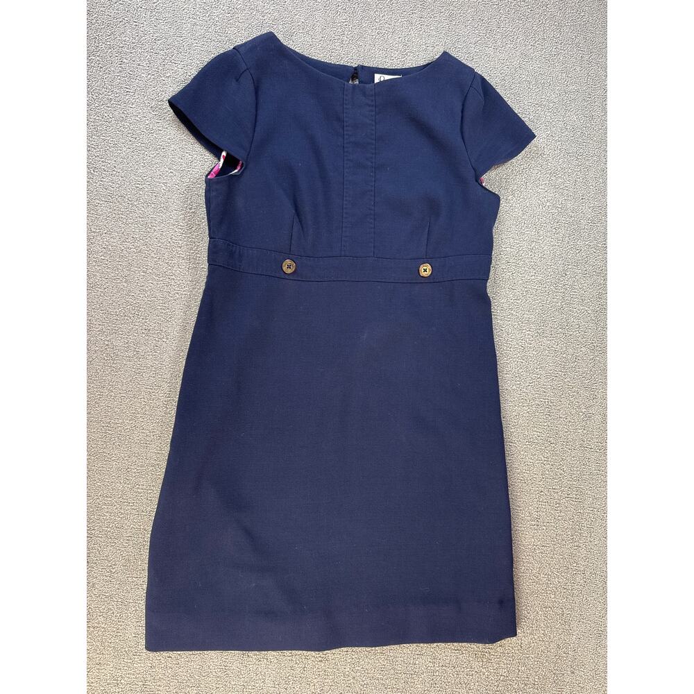 Lilly Pulitzer Dress Size 10 Navy Blue Career Knee‎ Length Classic Nautical